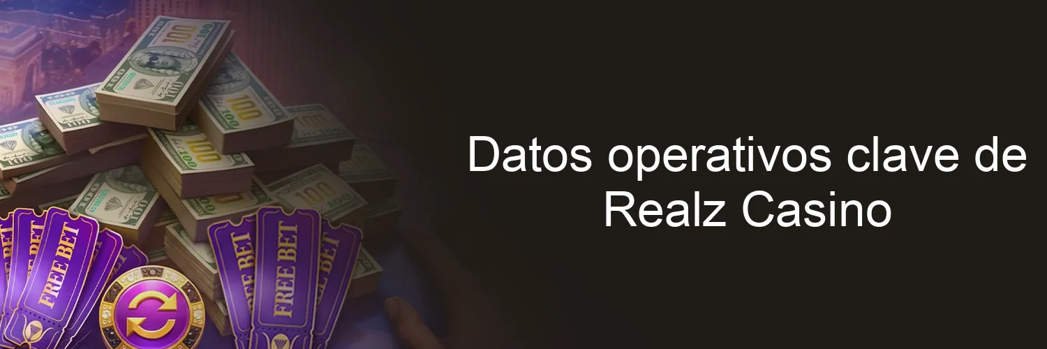 Datos operativos clave de Realz Casino