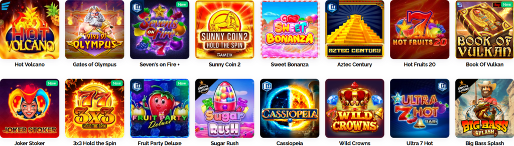 Ассортимент игр в Vulkan Casino